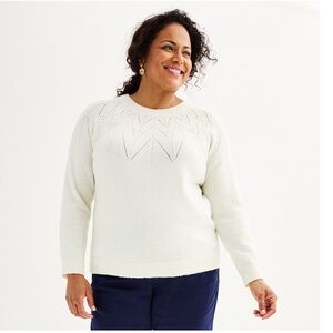 NWT Croft & Barrow Pointelle Sweater